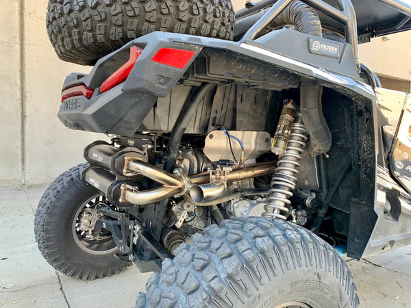 SIDE PIECE Header Pipe with Electronic Cutout - RZR Turbo for UTV performance upgrades