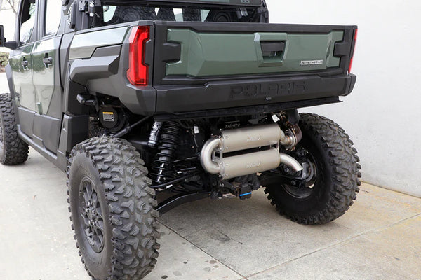 POLARIS XPEDITION DUAL MUFFLER EXHAUST - QUIET SLIP ON, high performance UTV exhaust upgrade, custom stainless steel muffler