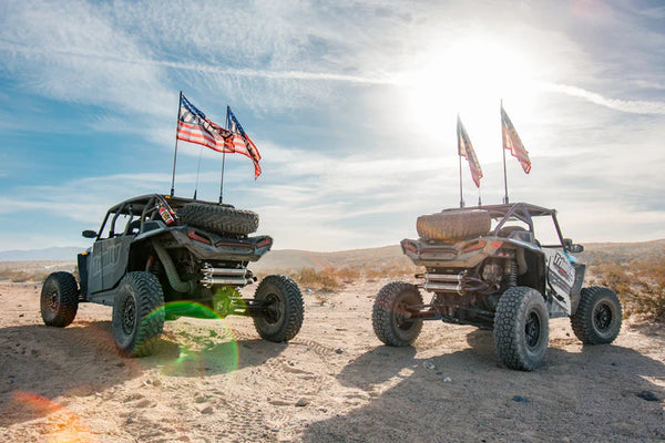 RZR PRO XP / TURBO R / PRO S EXHAUST - STAINLESS STEEL - SLIP ON, UTV performance parts in desert landscape